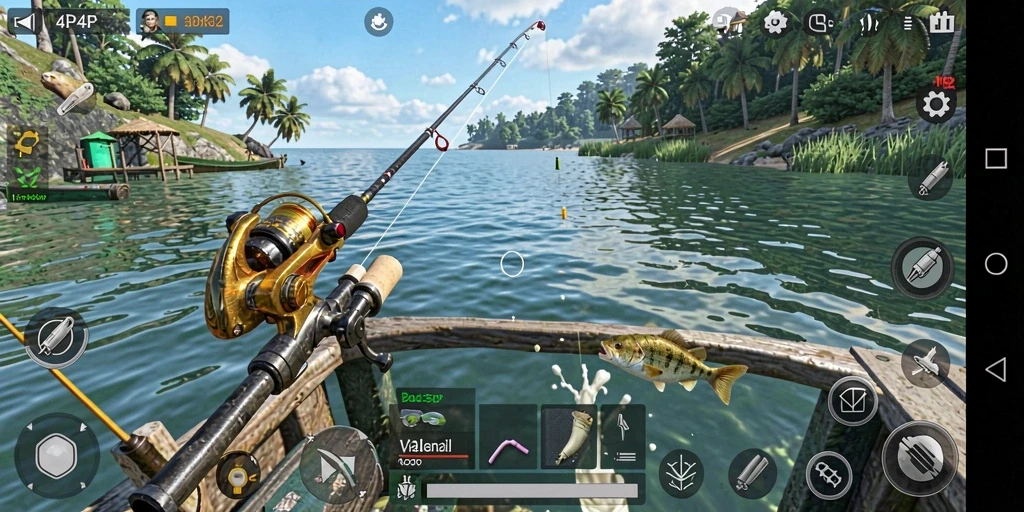 Tangkapan ikan yang spektakuler dalam 4P4P, gameplay Fishing seru.