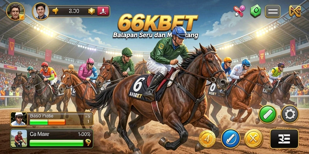Screenshot gameplay 66KBET menampilkan balapan yang seru dan mendebarkan.