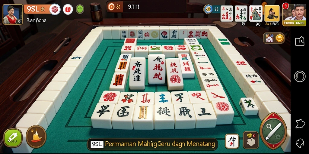 Tampilan gameplay Mahjong yang menantang dan berwarna warni.