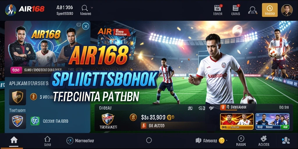 Tampilan aplikasi AIR168 dengan berbagai opsi taruhan olahraga.