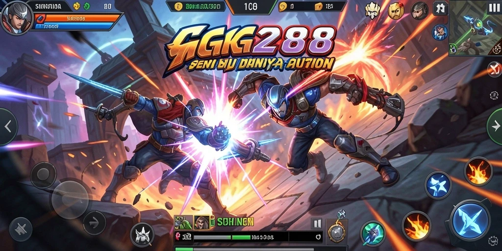 Screenshot menunjukkan pertarungan epik GG288 dengan grafis yang memukau.