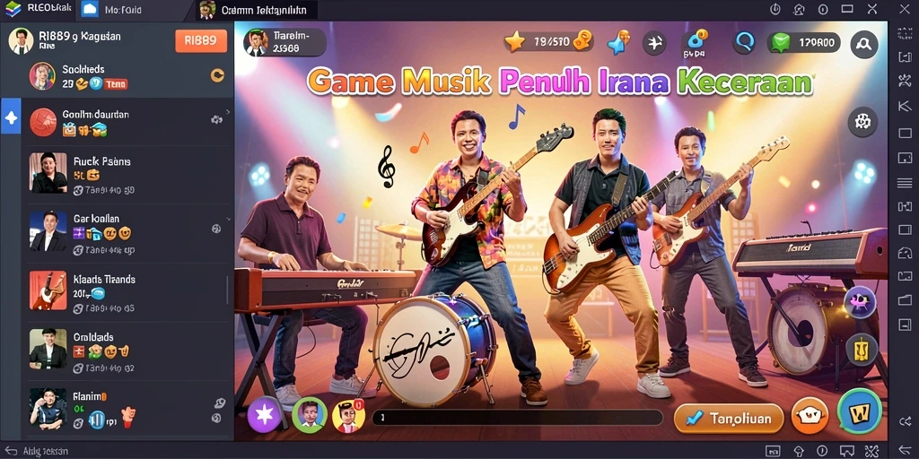Tampilan gameplay RI889 yang menarik dengan berbagai tantangan musik.