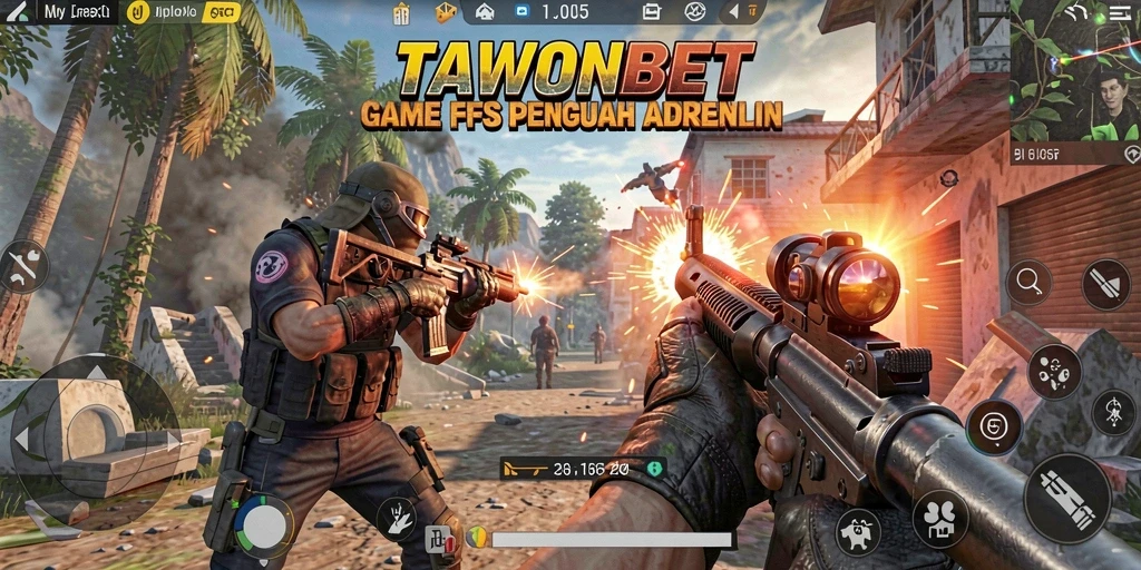 Screenshot utama TAWONBET menampilkan aksi seru gameplay FPS.